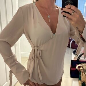 Trouve Light Pink Wrap Blouse
